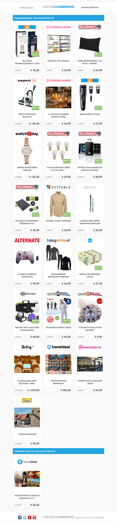 Alle dagaanbiedingen van zaterdag 28 februari