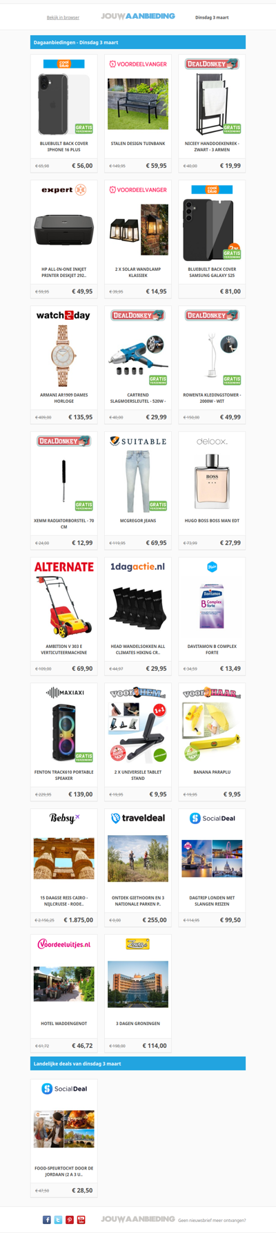 Alle dagaanbiedingen van dinsdag 3 maart