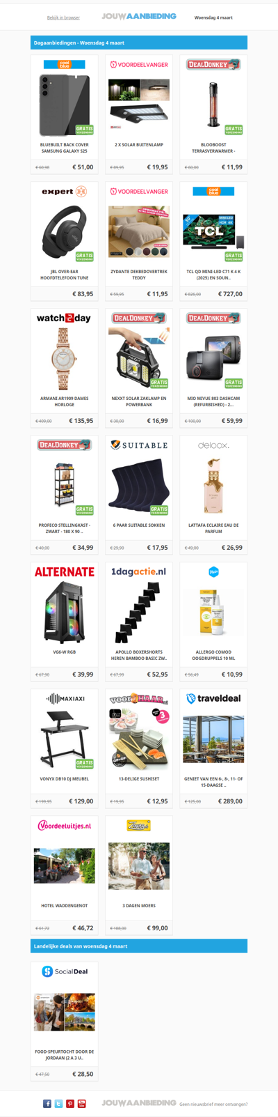 Alle dagaanbiedingen van woensdag 4 maart