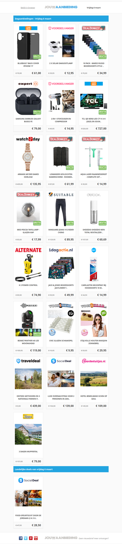 Alle dagaanbiedingen van vrijdag 6 maart