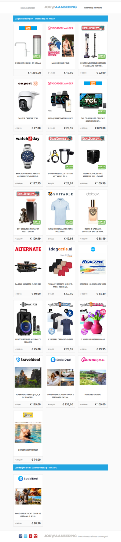 Alle dagaanbiedingen van woensdag 18 maart