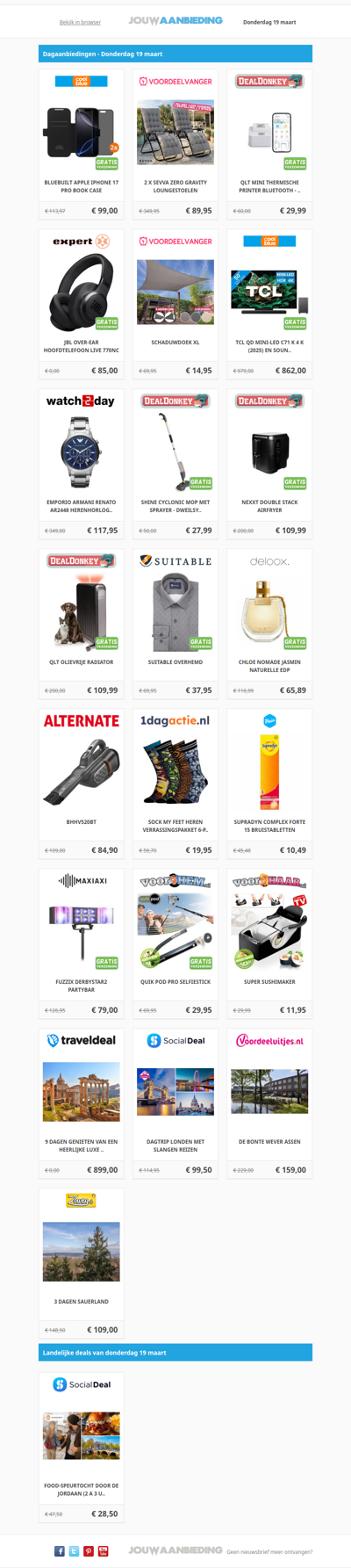 Alle dagaanbiedingen van donderdag 19 maart