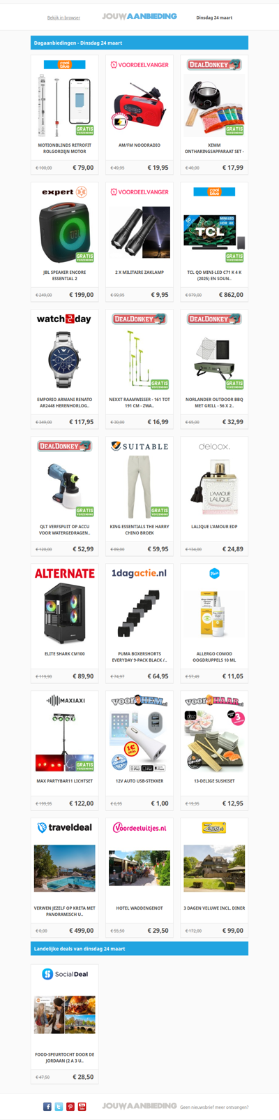 Alle dagaanbiedingen van dinsdag 24 maart