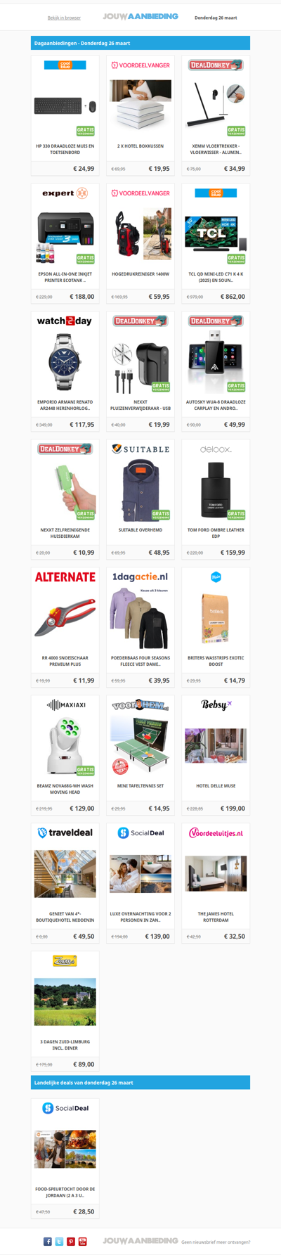 Alle dagaanbiedingen van donderdag 26 maart