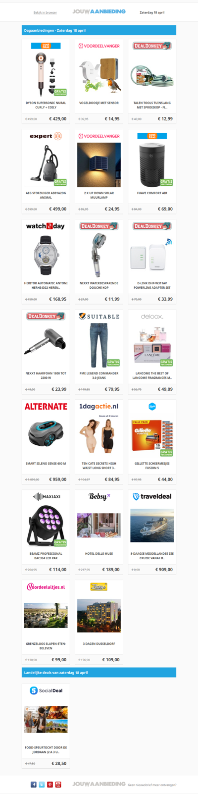 Alle dagaanbiedingen van zaterdag 18 april