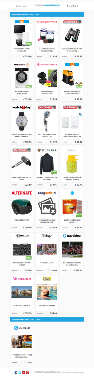 Alle dagaanbiedingen van zondag 19 april