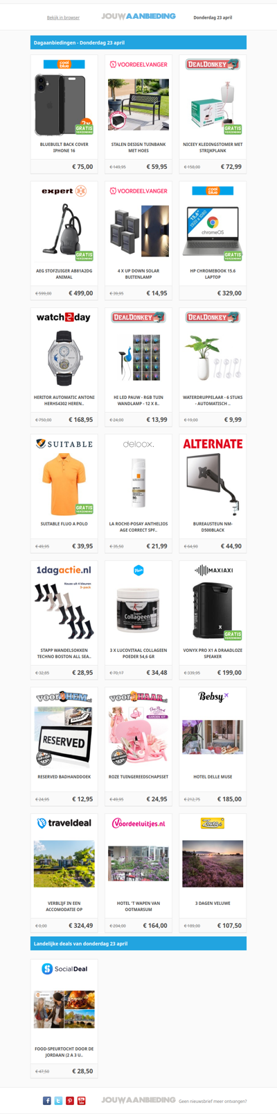Alle dagaanbiedingen van donderdag 23 april