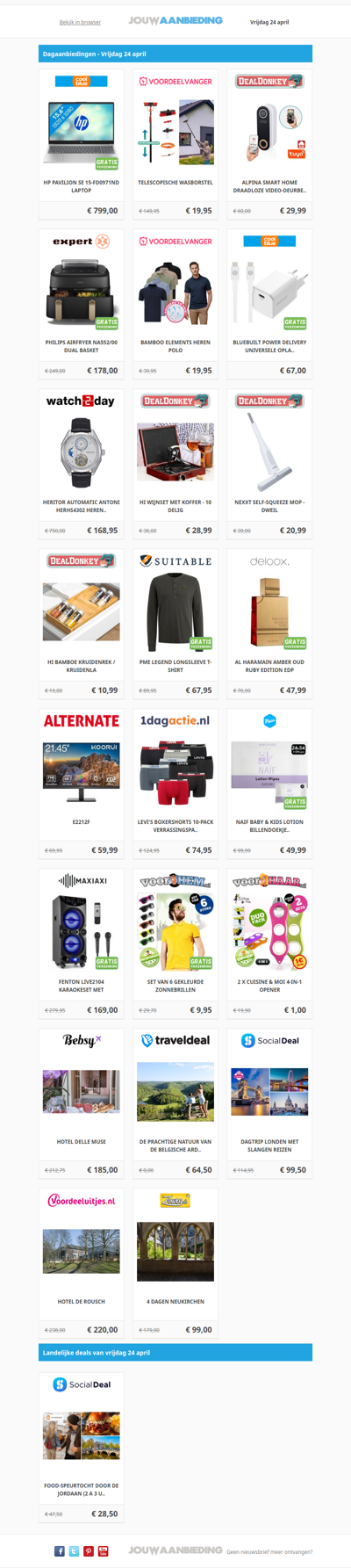 Alle dagaanbiedingen van vrijdag 24 april