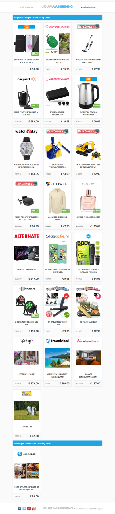 Alle dagaanbiedingen van donderdag 7 mei