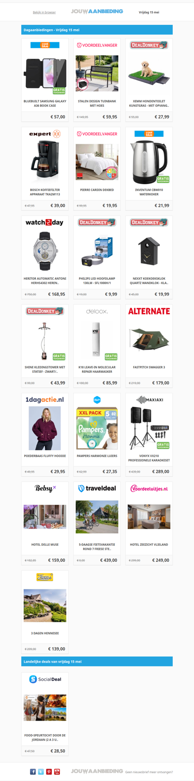 Alle dagaanbiedingen van vrijdag 15 mei