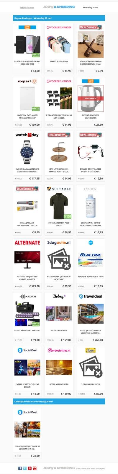 Alle dagaanbiedingen van woensdag 20 mei