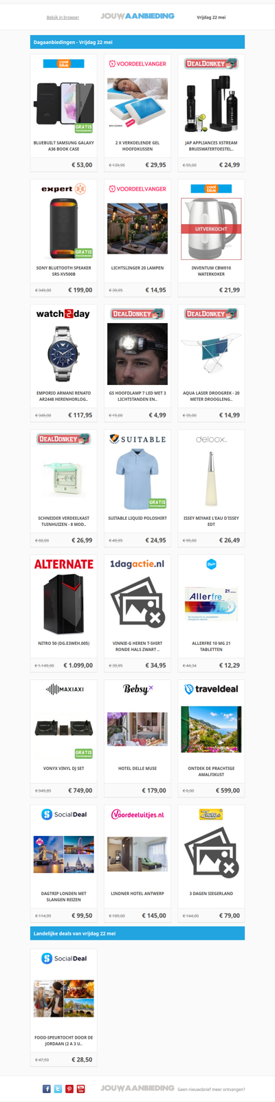 Alle dagaanbiedingen van vrijdag 22 mei