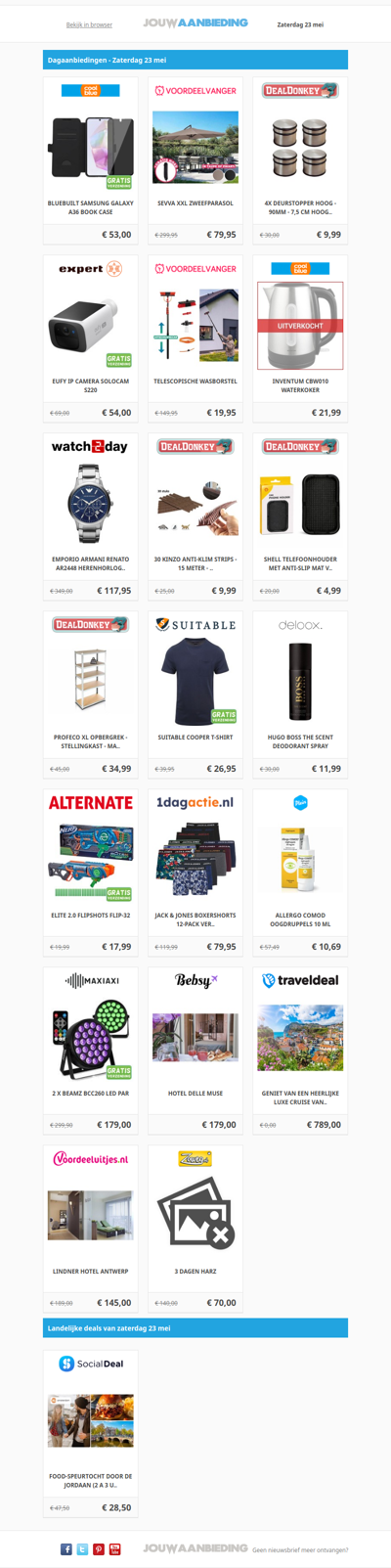Alle dagaanbiedingen van zaterdag 23 mei