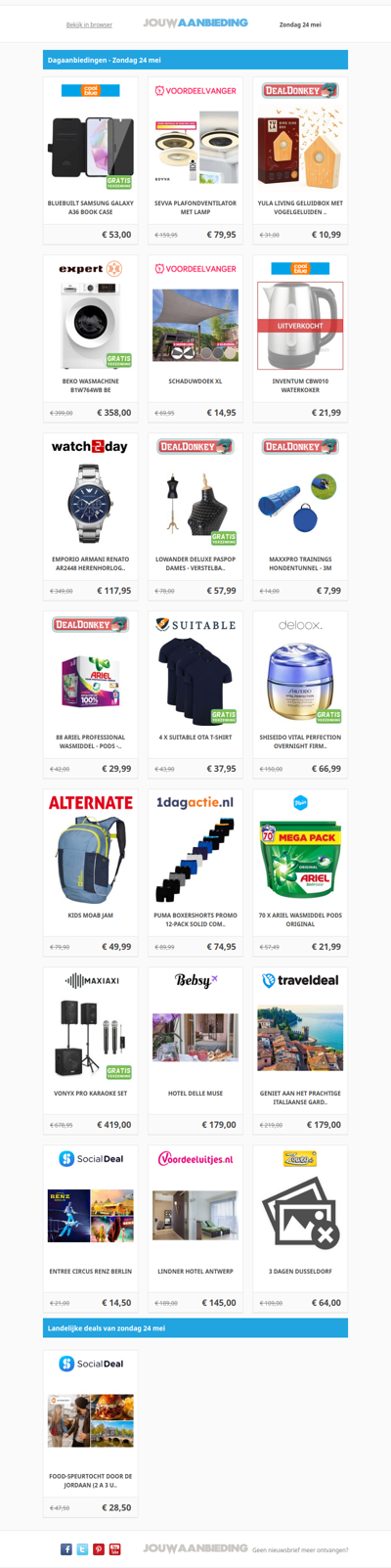 Alle dagaanbiedingen van zondag 24 mei