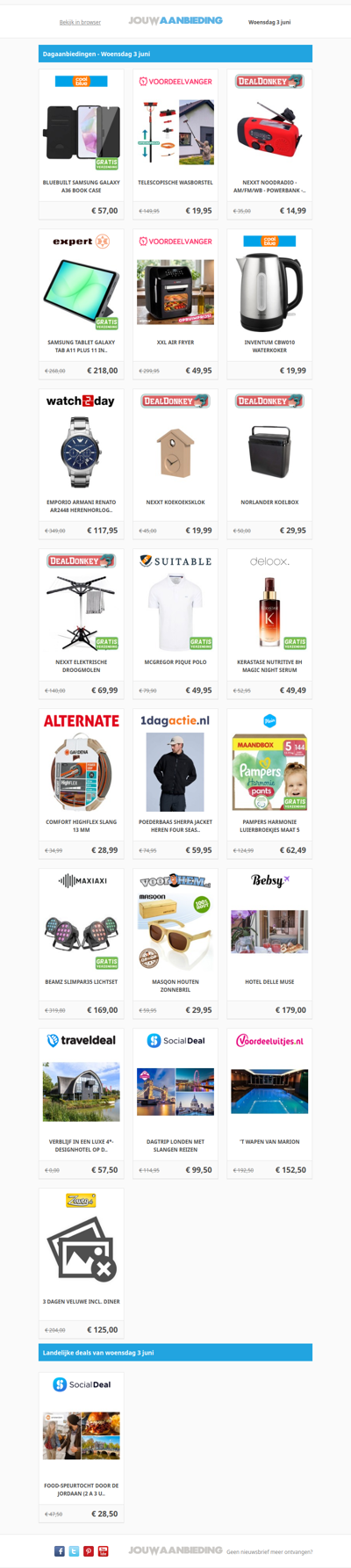 Alle dagaanbiedingen van woensdag 3 juni