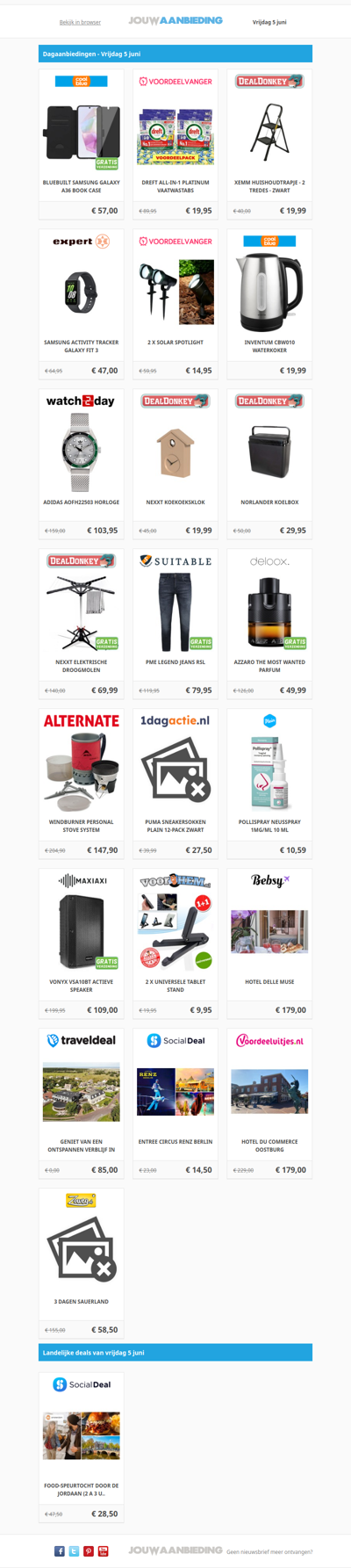 Alle dagaanbiedingen van vrijdag 5 juni