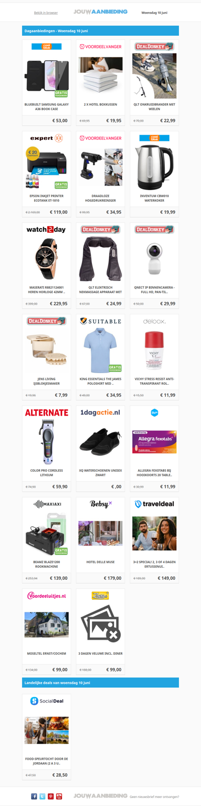 Alle dagaanbiedingen van woensdag 10 juni