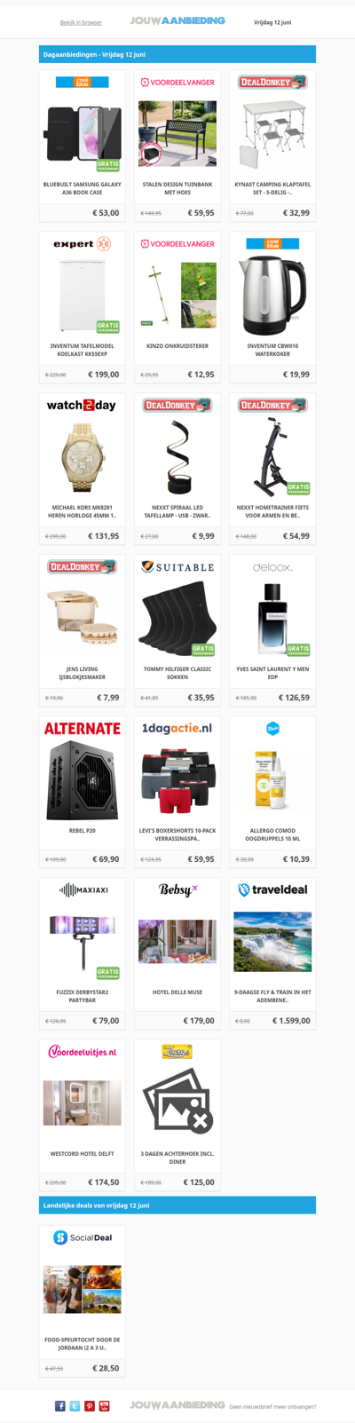 Alle dagaanbiedingen van vrijdag 12 juni