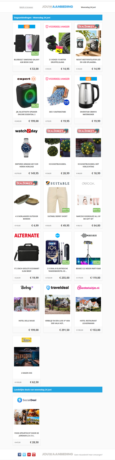 Alle dagaanbiedingen van woensdag 24 juni