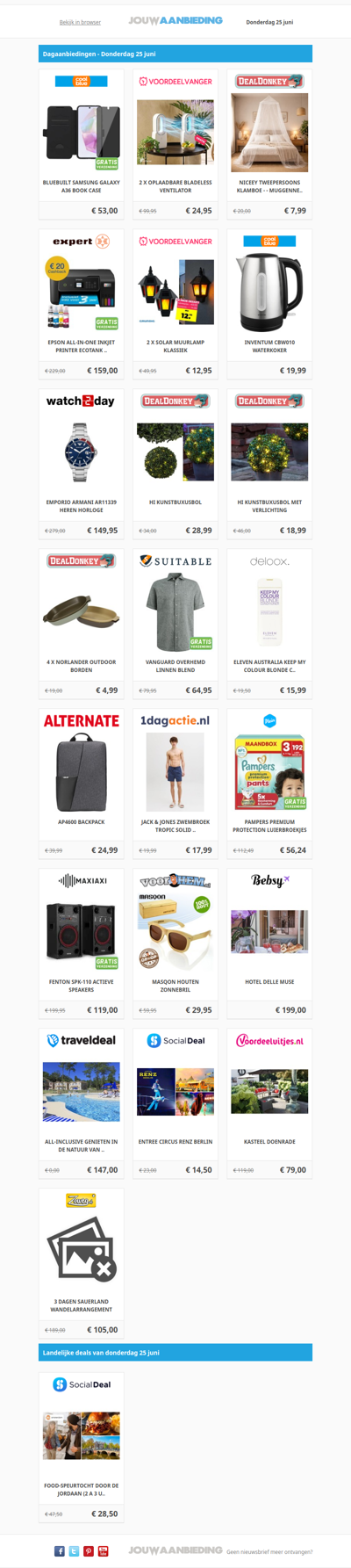 Alle dagaanbiedingen van donderdag 25 juni