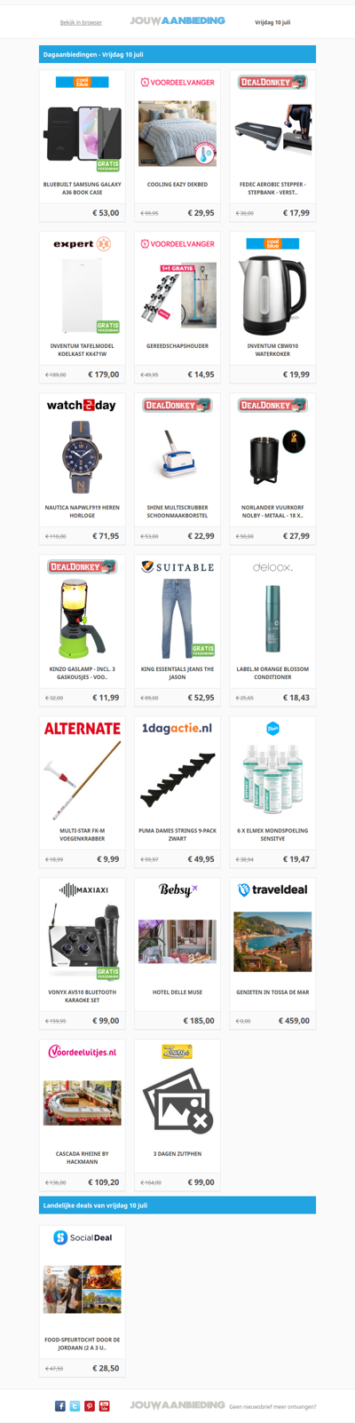 Alle dagaanbiedingen van vrijdag 10 juli