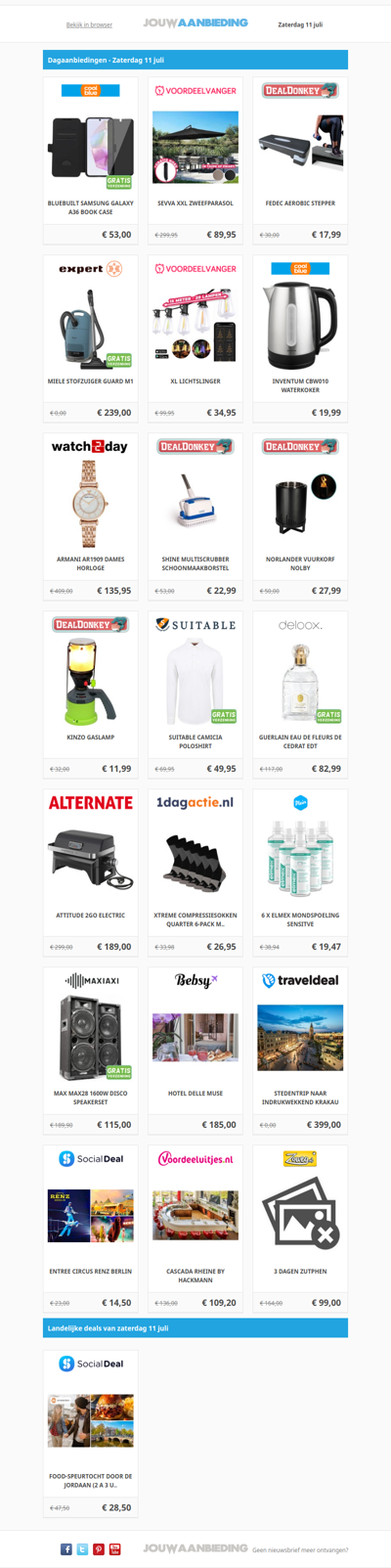 Alle dagaanbiedingen van zaterdag 11 juli
