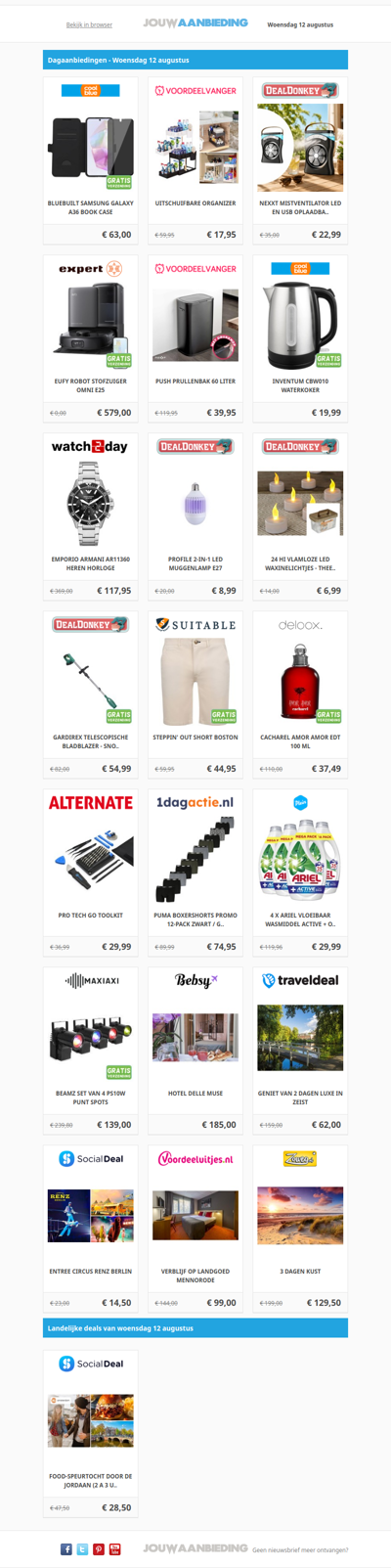 Alle dagaanbiedingen van woensdag 12 augustus