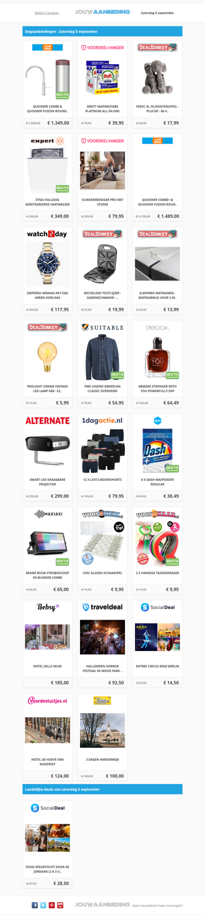Alle dagaanbiedingen van zaterdag 5 september