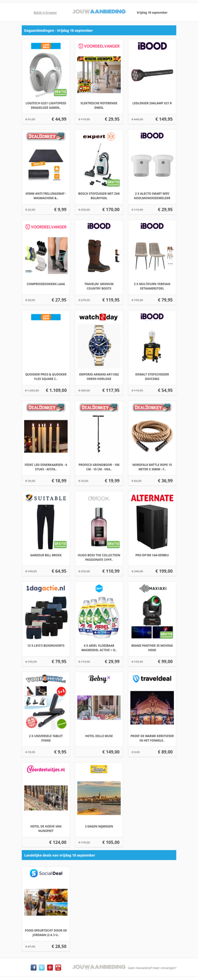Alle dagaanbiedingen van vrijdag 18 september