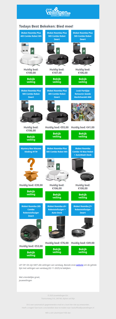 Reminder: Populaire veilingen lopen af! - Zondag 02 november 2025