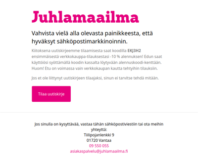 Uutiskirjeen vahvistaminen