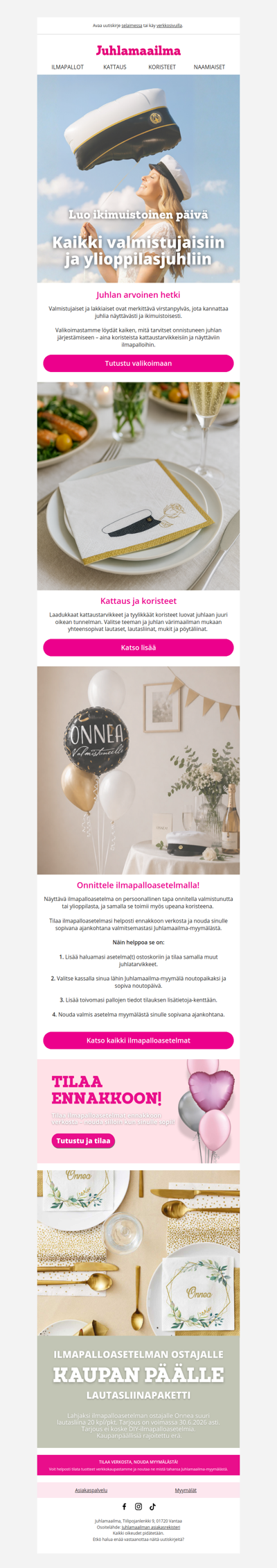 Kevään juhlasesonki lähestyy! 🎓✨