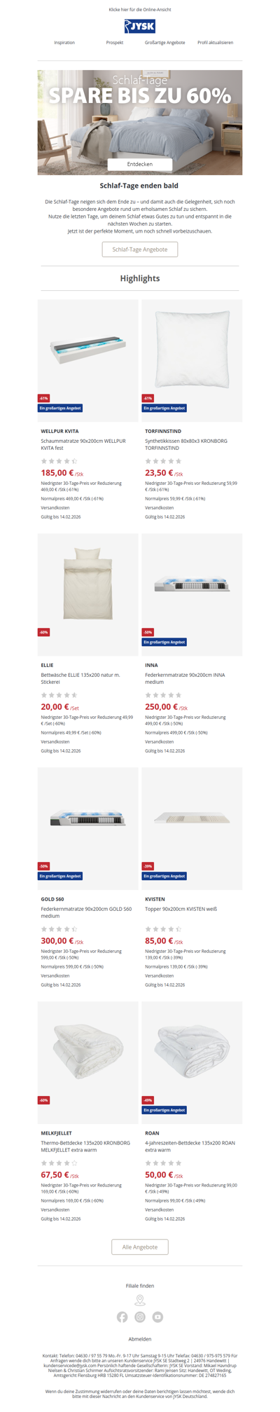 Nicht verpassen: Die Schlaf‑Tage enden bald 😴✨