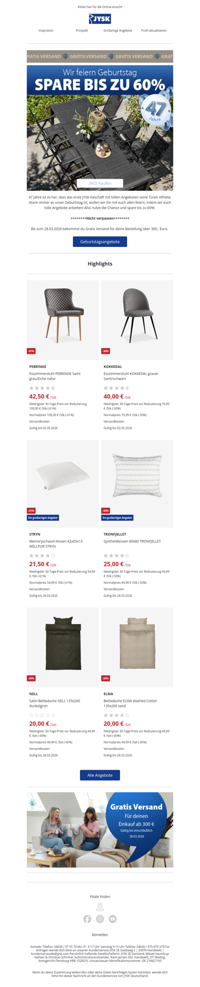 Verpasse nicht die Angebote + Gratis Versand!