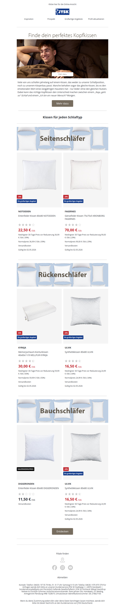 xascsd, Finde dein perfektes Kopfkissen