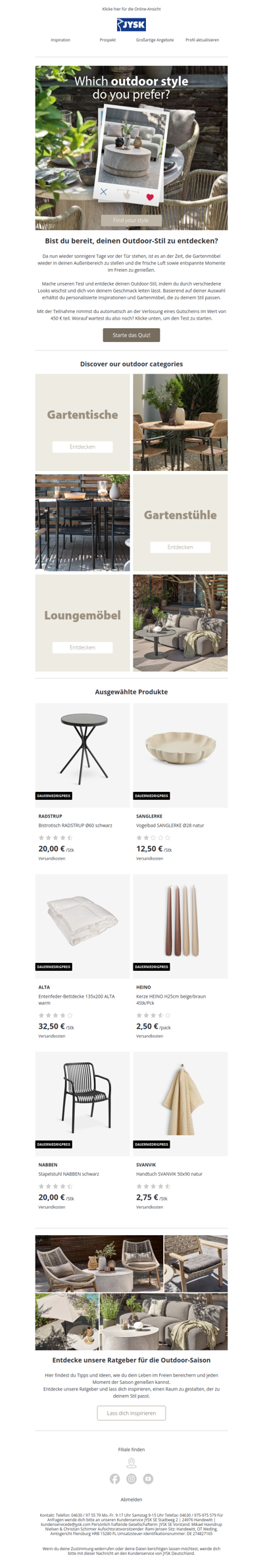 Finde deinen Outdoor-Still und gewinne 450€ 🌿