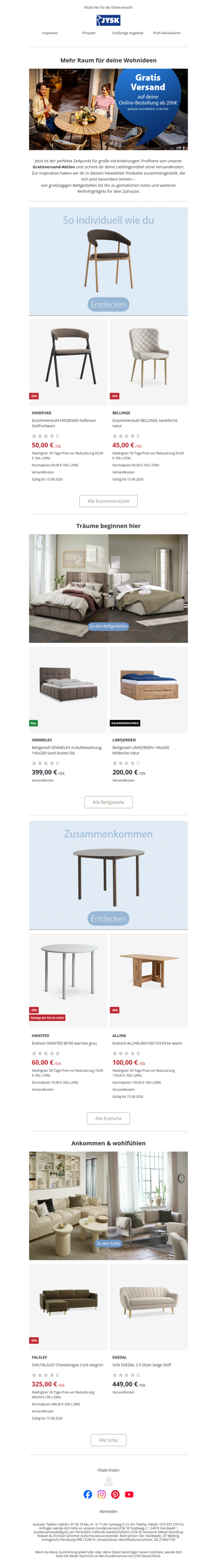 Gratisversand auf deine Wohnfavoriten