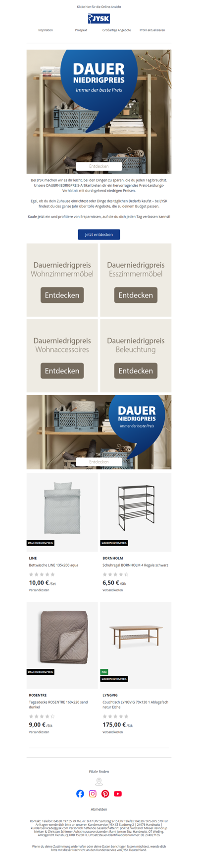Jeden Tag derselbe günstige Preis