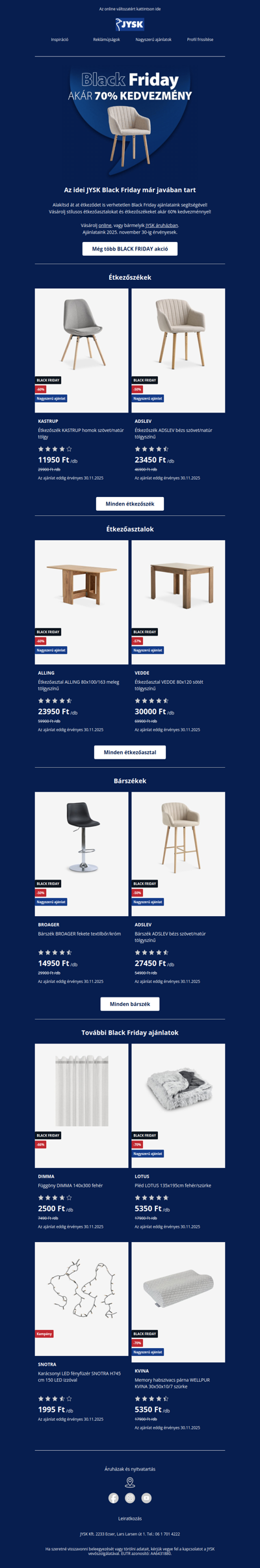 Black Friday ajánlatok az étkezőbe 🪑🖤