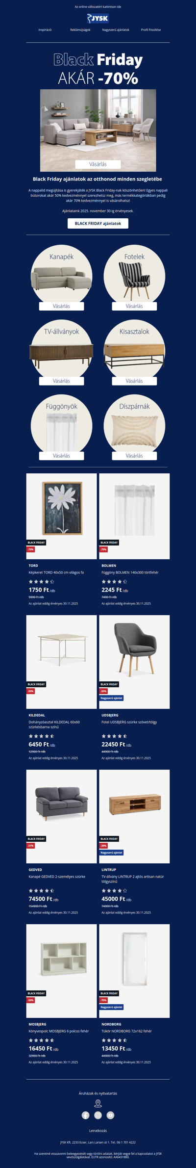 AKÁR -50% nappali bútorokra 🛋️