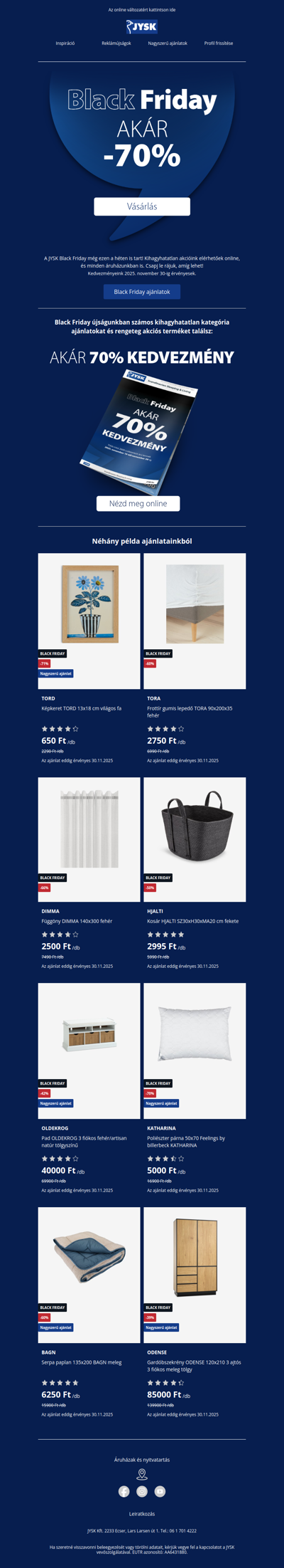 A JYSK Black Friday már javában tart 📢 Akár -70%