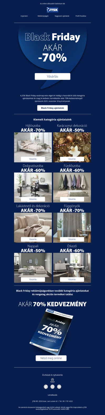 Ne maradj le a JYSK Black Friday-ról ⏰ Akár -70%