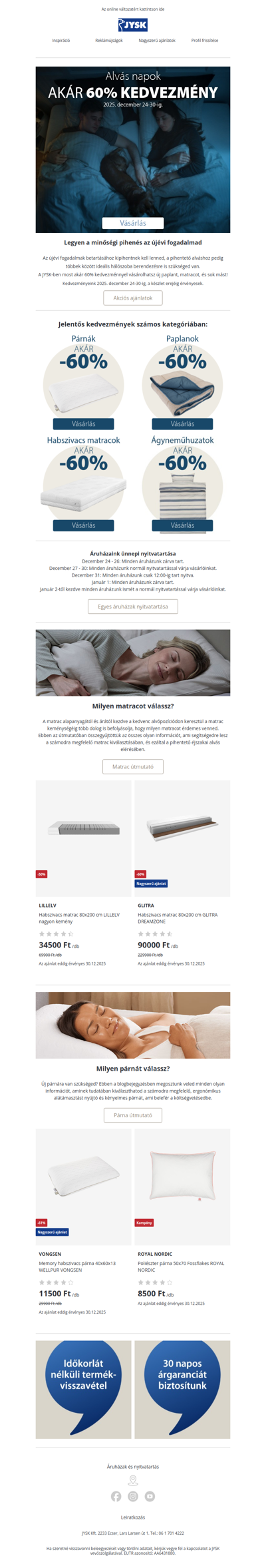 Aludj jobban 2026-ban 😴 Akár -60% hálószoba termékekre