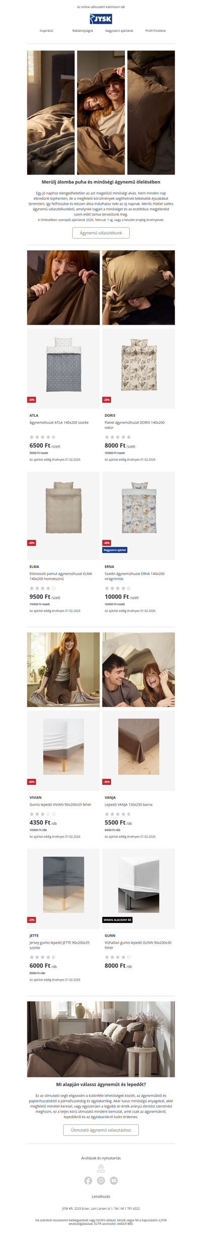 A pihentető alvás puha ágyneművel kezdődik 😴Akár -60%