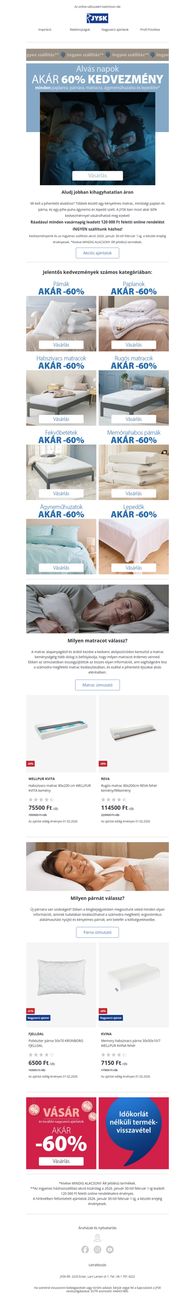 💤 Akár -60% majdnem minden hálószoba termékünkre 🛏️