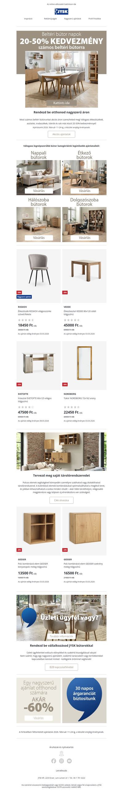 Ütős beltéri bútor akció 🥊 Akár -50%