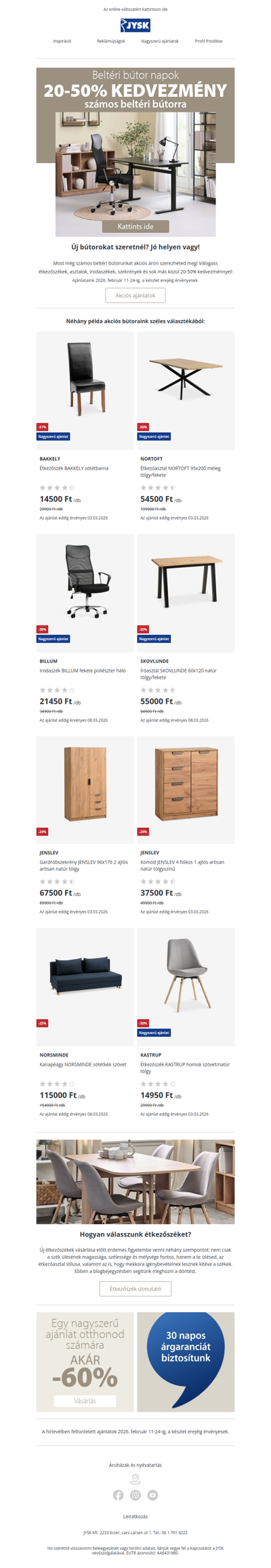 Beltéri bútorok kedvező áron ⚡ Akár -50%