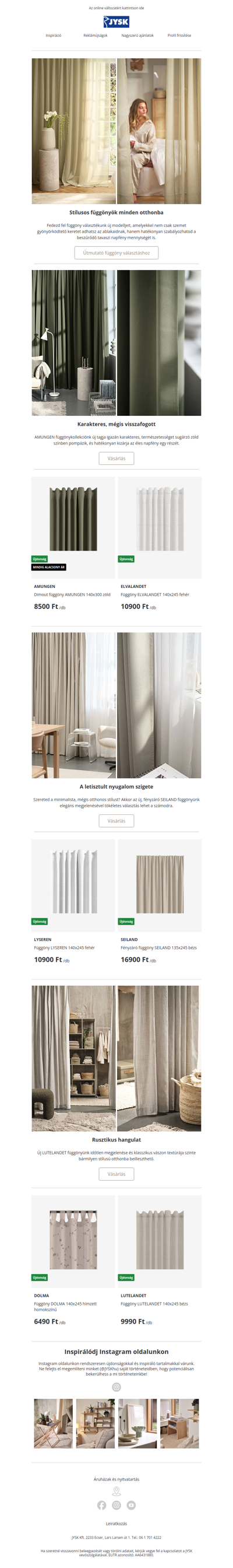 Tűz a nap? ☀️ Új függöny kollekciónk készen áll ☁️