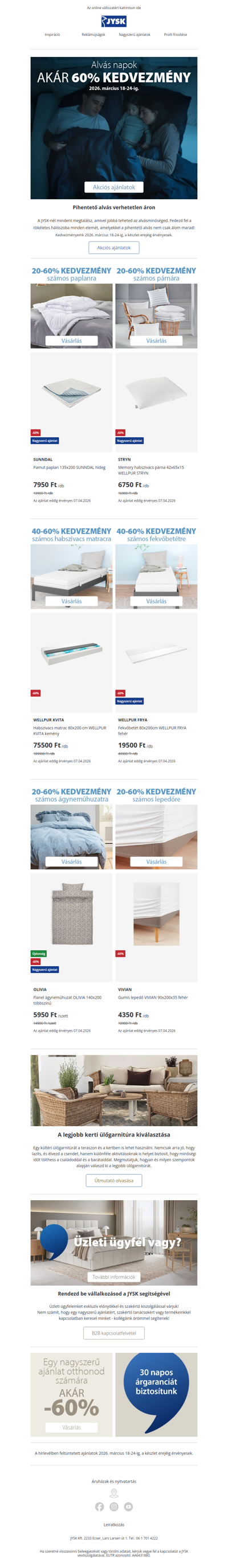 Aludd ki magad 💤 Akár -60% hálószoba termékekre