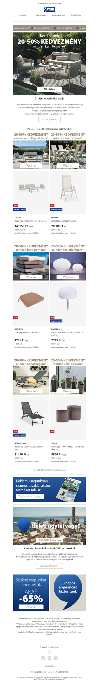 20-50% kedvezmény minden kerti termékre* 🤩